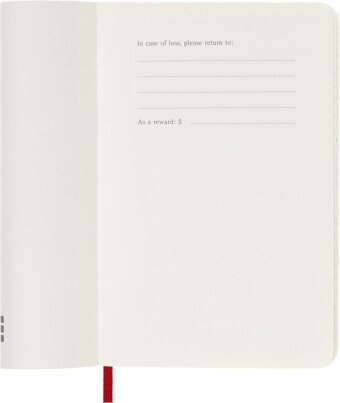 Moleskine 12 Monate Wochen NotizKalender 2027, Pocket/A6, 1 Wo = 1 Seite, rechts linierte Seite, weicher Einband, Scharlachrot