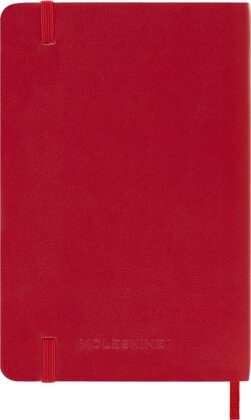 Moleskine 12 Monate Wochen NotizKalender 2027, Pocket/A6, 1 Wo = 1 Seite, rechts linierte Seite, weicher Einband, Scharlachrot