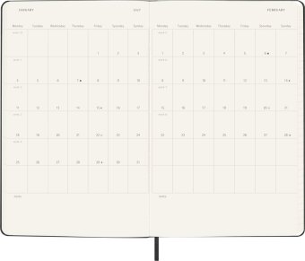 Moleskine 18 Monate TagesKalender 2026/2027, Large/A5, 1 Tag = 1 Seite, fester Einband, Schwarz
