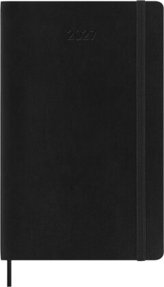 Moleskine 12 Monate Wochen NotizKalender deutsch 2027, Large/A5, 1 Wo = 1 Seite, rechts linierte Seite, weicher Einband, Schwarz