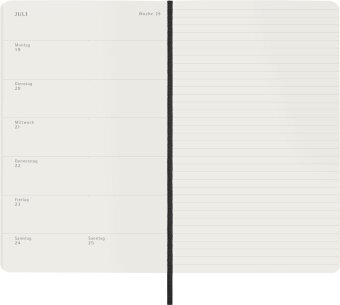 Moleskine 12 Monate Wochen NotizKalender deutsch 2027, Large/A5, 1 Wo = 1 Seite, rechts linierte Seite, weicher Einband, Schwarz
