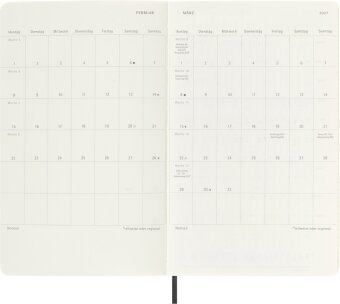 Moleskine 12 Monate Wochen NotizKalender deutsch 2027, Large/A5, 1 Wo = 1 Seite, rechts linierte Seite, weicher Einband, Schwarz