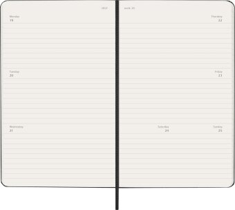 Moleskine 12 Monate WochenKalender 2027, Large/A5, 1 Wo = 2 Seiten, horizontal, fester Einband, Schwarz