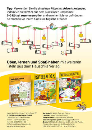 Weihnachtsrätsel - Rätselblock ab 7 Jahre