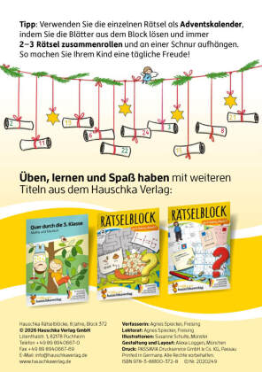 Weihnachtsrätsel - Rätselblock ab 8 Jahre