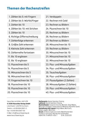 Meine Übungsstreifen Rechnen lernen - 1. Klasse: Zahlen bis 10