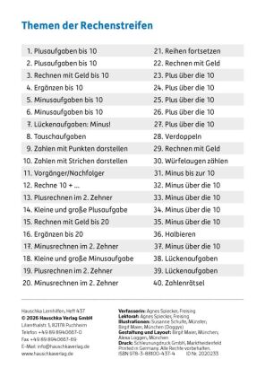 Meine Übungsstreifen Rechnen lernen - 1. Klasse: Zahlen bis 20