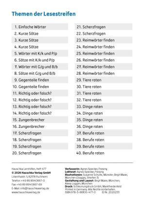 Meine Übungsstreifen Lesen lernen - 1. Klasse: Wörter und Sätze