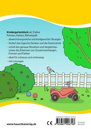 Kindergartenblock ab 3 Jahre - Formen, Farben, Rätselspaß