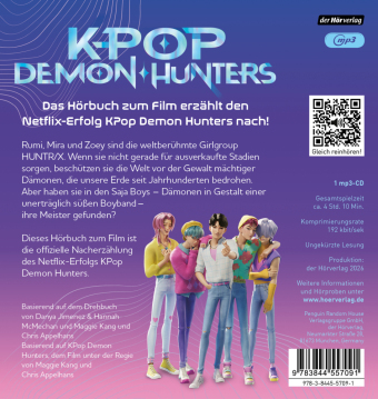 KPop Demon Hunters - Das offizielle Hörbuch zum Film - Junior-Edition,1 Audio-CD, 1 MP3