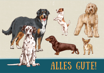 Pop-up-Grußkarte - I love Dogs