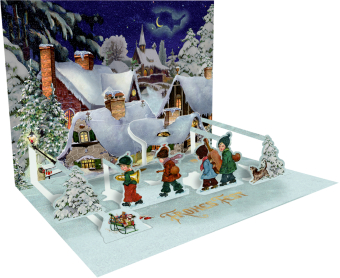 Pop-up-Grußkarte - Nostalgische Weihnachtszeit