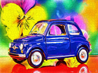 CALVENDO Puzzle Der Fiat Nuova 500 aus Italien wurde von 1957 bis 1975 gebaut. | 1000 Teile Lege-Größe 64x48cm Foto-Puzzle für glückliche Stunden