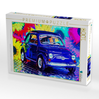 CALVENDO Puzzle Knuffig, aber für große Menschen zu eng: der italienische Fiat 500 der ersten Generation. | 1000 Teile Lege-Größe 64x48cm Foto-Puzzle für glückliche Stunden