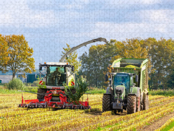 CALVENDO Puzzle Claas Jaguar 950 und Fendt 724 Vario mit Fendt Tigo 65 XR D Ladewagen | 1000 Teile Lege-Größe 64x48cm Foto-Puzzle für glückliche Stunden
