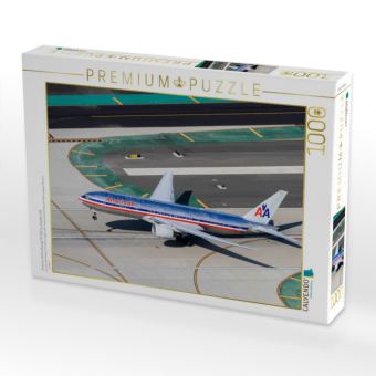 CALVENDO Puzzle American Airlines Boeing 777-200 Los Angeles, USA | 1000 Teile Lege-Größe 64x48cm Foto-Puzzle für glückliche Stunden