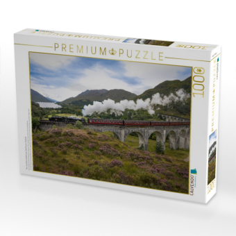 CALVENDO Puzzle The Jacobite befährt den Glenfinnan-Viadukt | 1000 Teile Lege-Größe 64x48cm Foto-Puzzle für glückliche Stunden