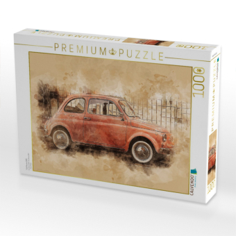 CALVENDO Puzzle Fiat Nuova 500 | 1000 Teile Lege-Größe 64x48cm Foto-Puzzle für glückliche Stunden