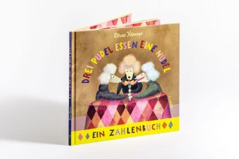 Drei Pudel essen eine Nudel