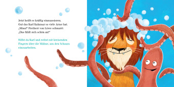 Hilf dem Löwen Haare waschen