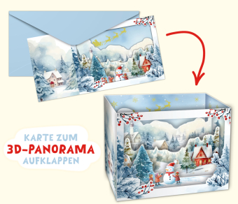Weihnachtskarte Pop-Up - Winterfreude im Schnee