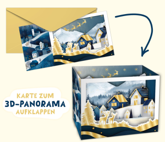 Weihnachtskarte Pop-Up - Winterliche Dorfidylle