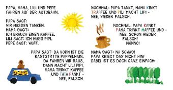Papa tankt und Mama trinkt Kaffee