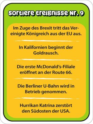 Rätsel Snacks Wann war was?