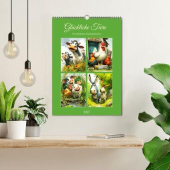 Glückliche Tiere. Ein lieblicher Kinderkalender (Wandkalender 2027 DIN A3 hoch), CALVENDO Monatskalender