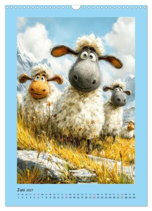 Glückliche Tiere. Ein lieblicher Kinderkalender (Wandkalender 2027 DIN A3 hoch), CALVENDO Monatskalender