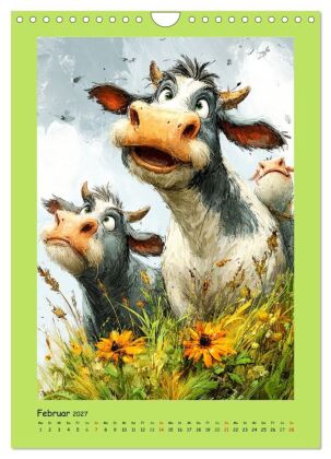 Glückliche Tiere. Ein lieblicher Kinderkalender (Wandkalender 2027 DIN A4 hoch), CALVENDO Monatskalender