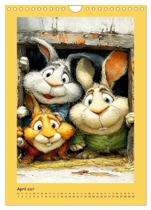 Glückliche Tiere. Ein lieblicher Kinderkalender (Wandkalender 2027 DIN A4 hoch), CALVENDO Monatskalender