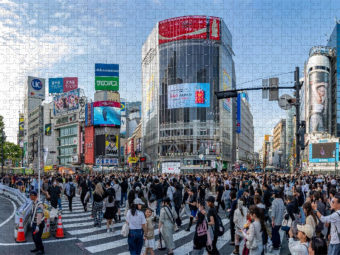 CALVENDO Puzzle Shibuya Das geordnete Chaos der Millionenstadt | 1000 Teile Lege-Größe 64x48cm Foto-Puzzle für glückliche Stunden