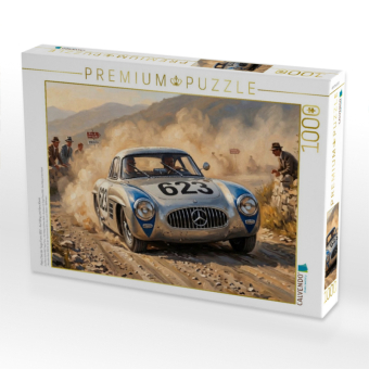 CALVENDO Puzzle Platz 2 bei der Targa Florio 1952 - Karl Kling und Hans Klenk | 1000 Teile Lege-Größe 64x48cm Foto-Puzzle für glückliche Stunden