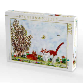 CALVENDO Puzzle Ostern bei Kater Möhrchen | 2000 Teile Lege-Größe 90x67cm Foto-Puzzle für glückliche Stunden