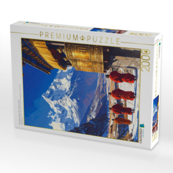 CALVENDO Puzzle Der Weg der Gebetsmühlen - Mönche in Tibet | 2000 Teile Lege-Größe 90x67cm Foto-Puzzle für glückliche Stunden