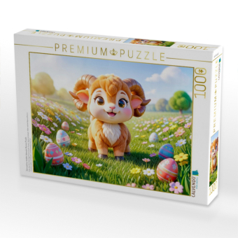 CALVENDO Puzzle Sternzeichen Widder Ostereier Blumen Puzzle | 1000 Teile Lege-Größe 64x48cm Foto-Puzzle für glückliche Stunden