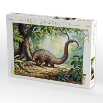 CALVENDO Puzzle Pangolin Schuppentier - im Stil alter Gemälde | 1000 Teile Lege-Größe 64x48cm Foto-Puzzle für glückliche Stunden