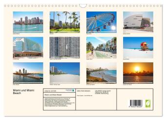 Miami und Miami Beach (Wandkalender 2027 DIN A3 quer), CALVENDO Monatskalender