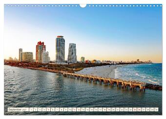 Miami und Miami Beach (Wandkalender 2027 DIN A3 quer), CALVENDO Monatskalender