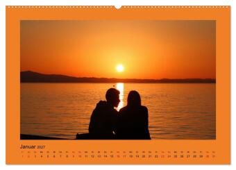 Den Sonnenuntergang gemeinsam genießen (hochwertiger Premium Wandkalender 2027 DIN A2 quer), Kunstdruck in Hochglanz
