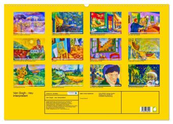 Van Gogh - neu interpretiert (Wandkalender 2027 DIN A2 quer), CALVENDO Monatskalender