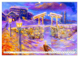 Van Gogh - neu interpretiert (Wandkalender 2027 DIN A2 quer), CALVENDO Monatskalender