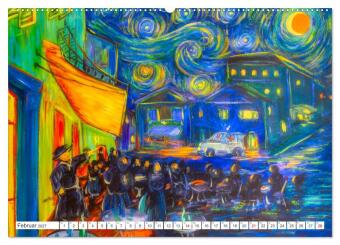 Van Gogh - neu interpretiert (Wandkalender 2027 DIN A2 quer), CALVENDO Monatskalender
