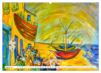 Van Gogh - neu interpretiert (Wandkalender 2027 DIN A2 quer), CALVENDO Monatskalender