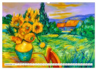 Van Gogh - neu interpretiert (Wandkalender 2027 DIN A2 quer), CALVENDO Monatskalender