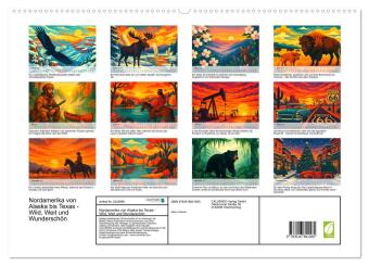 Nordamerika von Alaska bis Texas - Wild, Weit und Wunderschön (hochwertiger Premium Wandkalender 2027 DIN A2 quer), Kunstdruck in Hochglanz