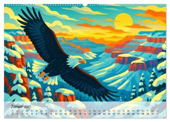 Nordamerika von Alaska bis Texas - Wild, Weit und Wunderschön (hochwertiger Premium Wandkalender 2027 DIN A2 quer), Kunstdruck in Hochglanz