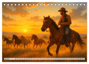 USA - von Yellowstone bis Texas - Cowboys, Prärie und Bisons (Tischkalender 2027 DIN A5 quer), CALVENDO Monatskalender