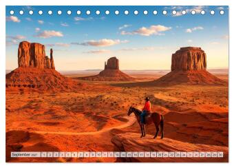 USA - von Yellowstone bis Texas - Cowboys, Prärie und Bisons (Tischkalender 2027 DIN A5 quer), CALVENDO Monatskalender